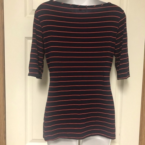 Green Envelope Medium Striped Top Navy Red - Picture 3 of 4